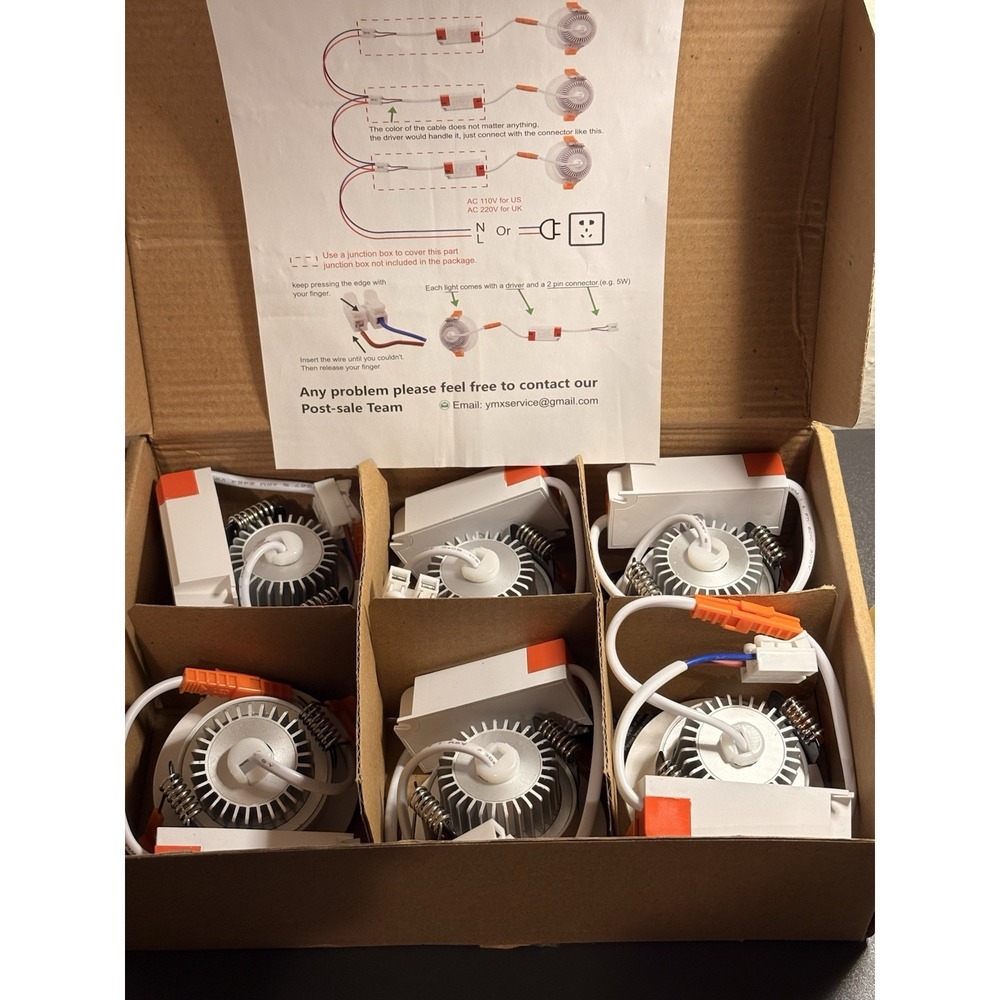 LEDLightsWorld 3.5in‎ LED Recessed Downlight 5w4000K Dimmable 6pak